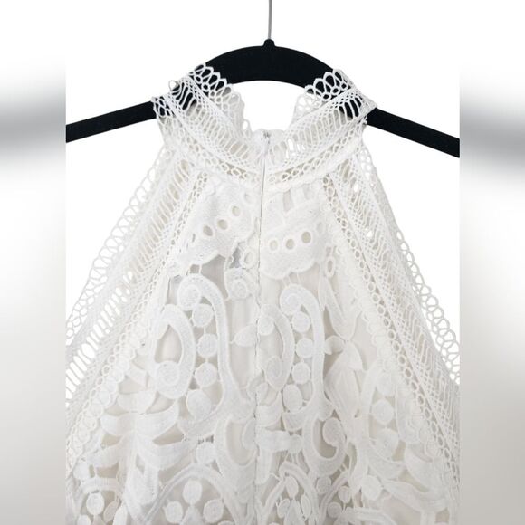 FEW MODA white lace mini dress, Size M, NWT, Halter, Off-shoulder - Picture 3 of 3